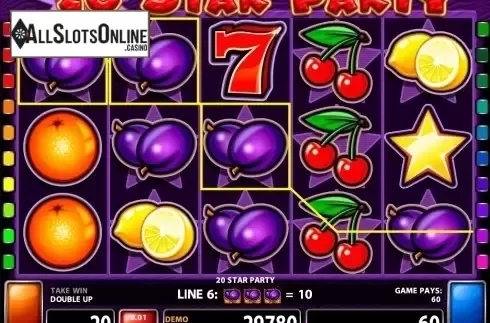 Win screen 2. 20 Star Party from Casino Technology