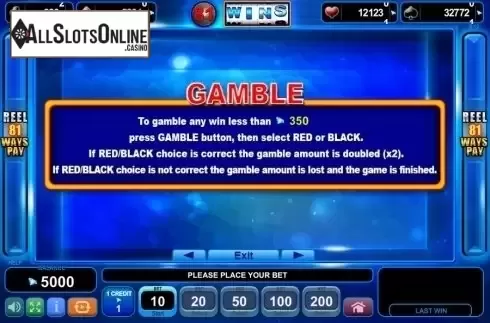 Paytable 3. 81 Wins from EGT
