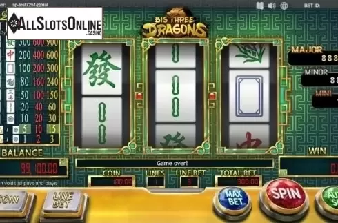 Win Screen 1. Big Three Dragons from SimplePlay