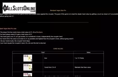 Game Rules screen