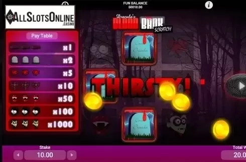 Win screen 2. Blood Bank Scratch from 1X2gaming