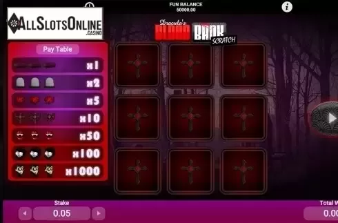 Reels screen. Blood Bank Scratch from 1X2gaming