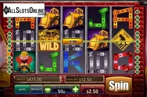Wild Win screen. Construction Cash from MultiSlot