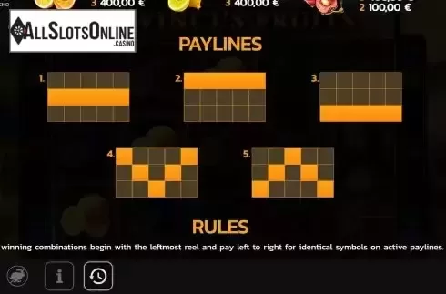 Paylines screen