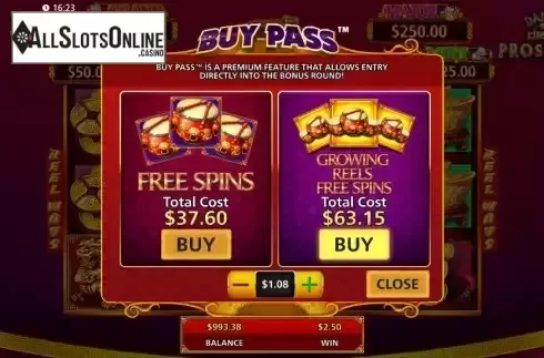 Buy feature screen