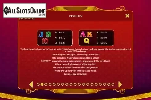 Paytable screen 2