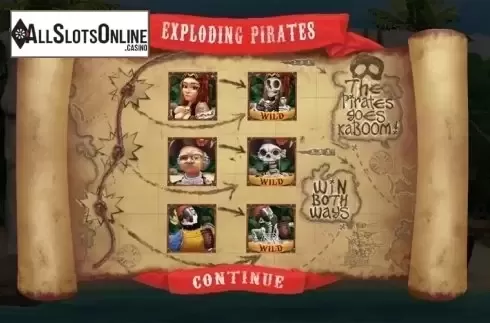 Screen 1. Exploding Pirates from Spinomenal