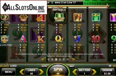 Paytable. Fiesta Senorita from Spin Games