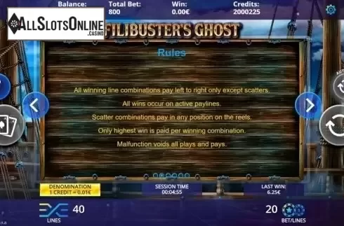 Game Rules. Filibusters Ghost from DLV