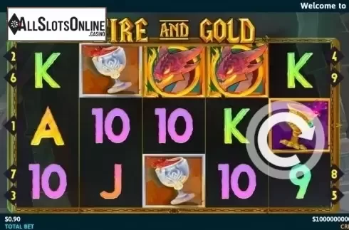 Reel Screen. Fire and Gold from Slot Factory