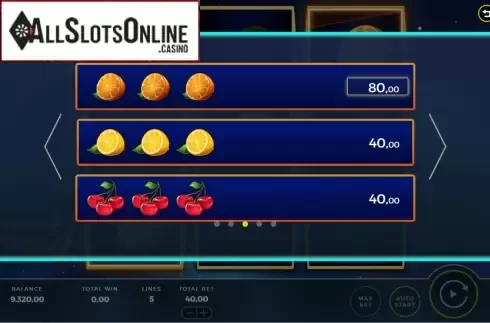 Paytable 3. Fruits and Wilds 2 from Bally Wulff