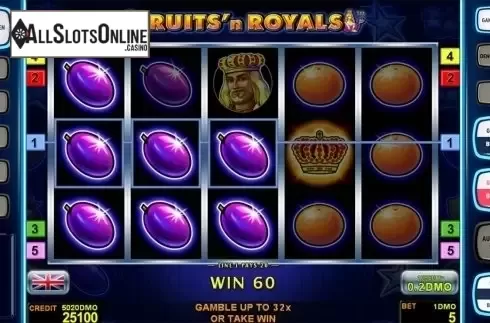 Game workflow 2. Fruits'n Royals Deluxe from Novomatic