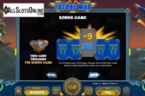 Paytable 2. Future War from X Card