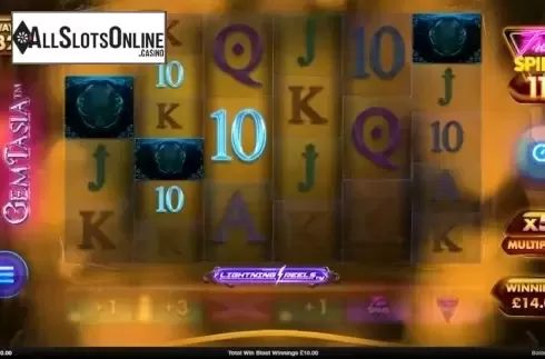 Win screen 3. Gemtasia Lightning Reel from Mutuel Play