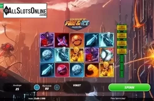 Game Process Screen. Guardians of Fire and Ice (Gamesys) from Gamesys
