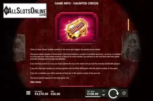 Features 2. Haunted Circus from Hacksaw Gaming