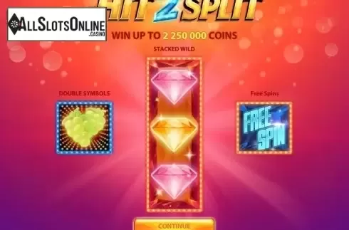 Screen 1. Hit2Split from NetEnt