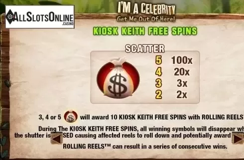 Paytable 3. I'm a Celebrity Get Me Out of Here from Microgaming