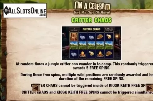Paytable 5. I'm a Celebrity Get Me Out of Here from Microgaming