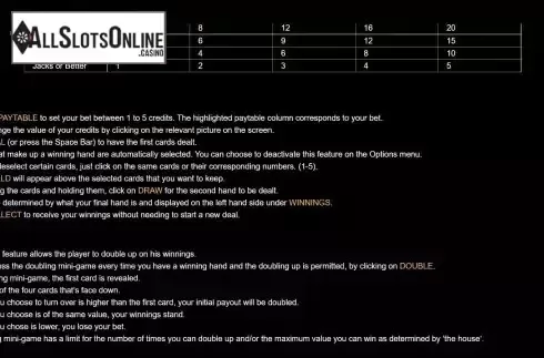 Game Rules screen 2