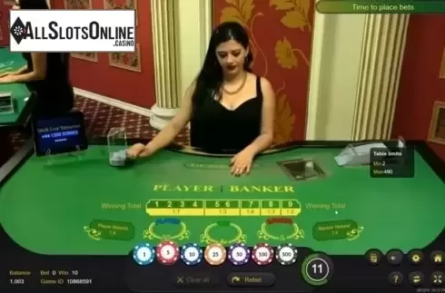 Game Screen. Knockout Baccarat Live Casino from Ezugi
