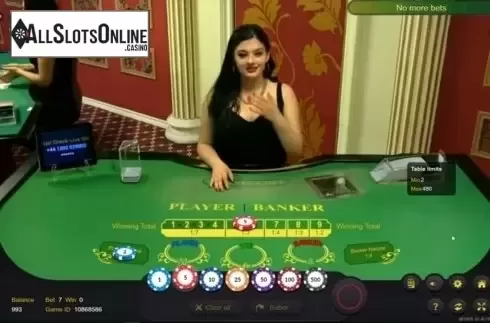 Game Screen. Knockout Baccarat Live Casino from Ezugi