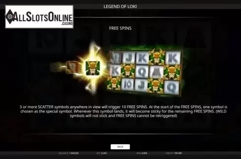 Paytable 3. Legend Of Loki from iSoftBet
