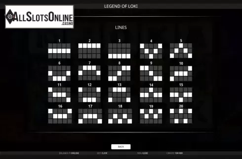 Paylines. Legend Of Loki from iSoftBet