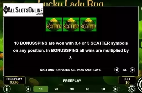 Free Spins feature screen