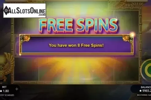 Free Spins. Lucky Scarabs from Booming Games