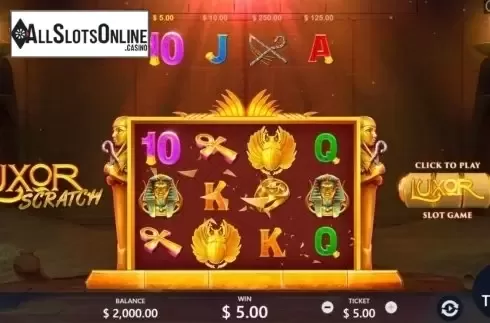 Game Screen. Luxor Scratch from Pariplay