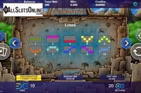 Paylines. Neanderthida from DLV