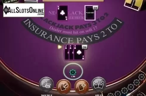 Game Screen 4. Neon Blackjack Single Deck from Fugaso