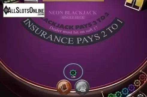 Game Screen 2. Neon Blackjack Single Deck from Fugaso