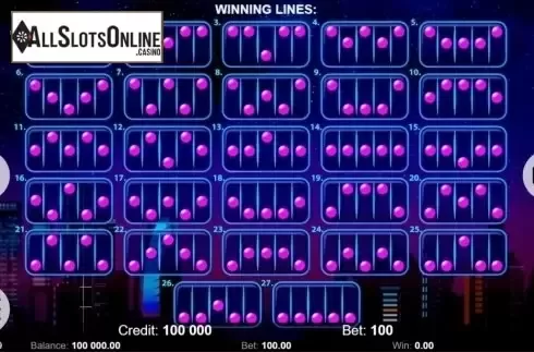 Paylines. Neon Fruits (Kajot Games) from KAJOT