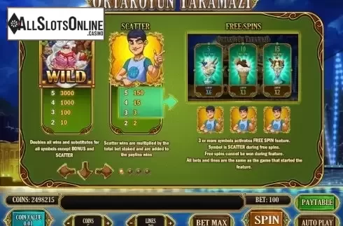 Paytable scr1. Ortaköyün Yaramazi from Play'n Go