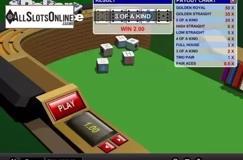 Game Screen. Poker Dice (1X2gaming) from 1X2gaming