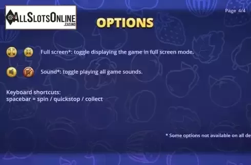 Game Info screen