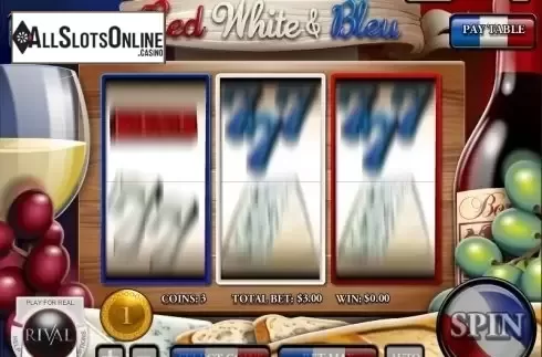 Spin screen. Red White and Bleu from Rival Gaming