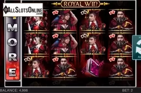 Game Workflow screen. Royal Win from Spinomenal