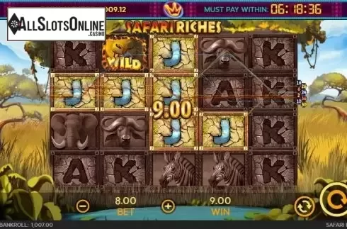 Win screen 3. Safari Riches from 888 Gaming