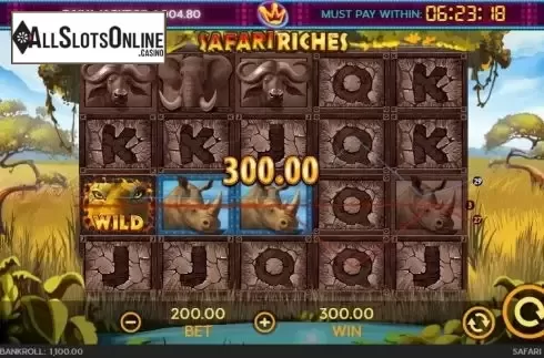 Win screen 1. Safari Riches from 888 Gaming