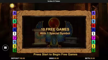 Scribes of Thebes slot screenshot 3