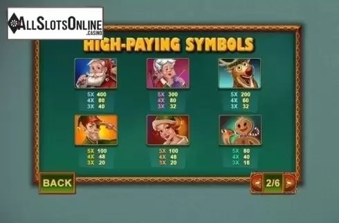 Paytable. Selfie Elfie from Playtech