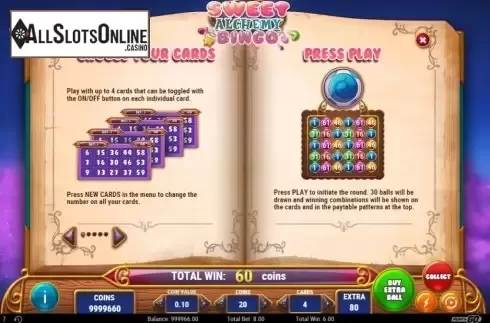 Game Rules 1. Sweet Alchemy Bingo from Play'n Go