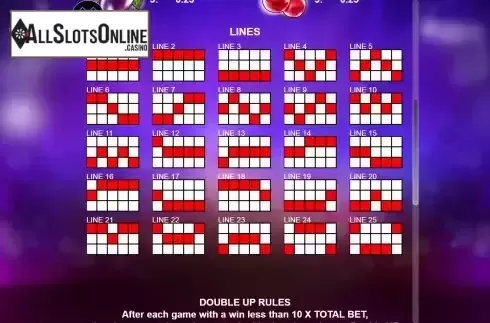 Paylines screen