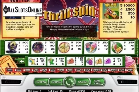 Screen5. Thrill Spin from NetEnt