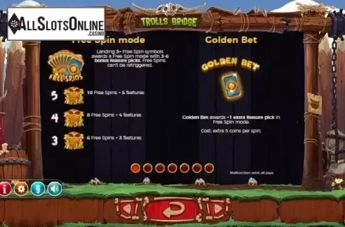Paytable 1. Trolls Bridge (Yggdrasil) from Yggdrasil