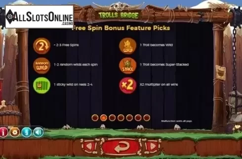 Paytable 2. Trolls Bridge (Yggdrasil) from Yggdrasil