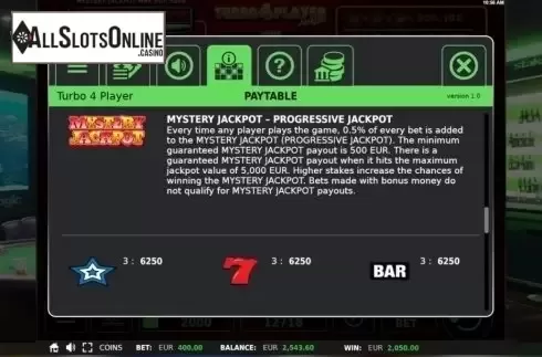 Mystery Jackpot. Turbo 4 Player from StakeLogic